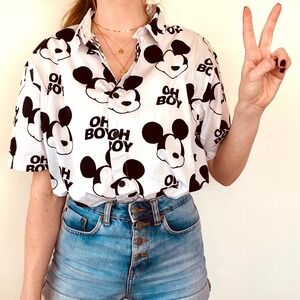 Disney Neff Mickey Mouse Oh Boy Button Up Shirt